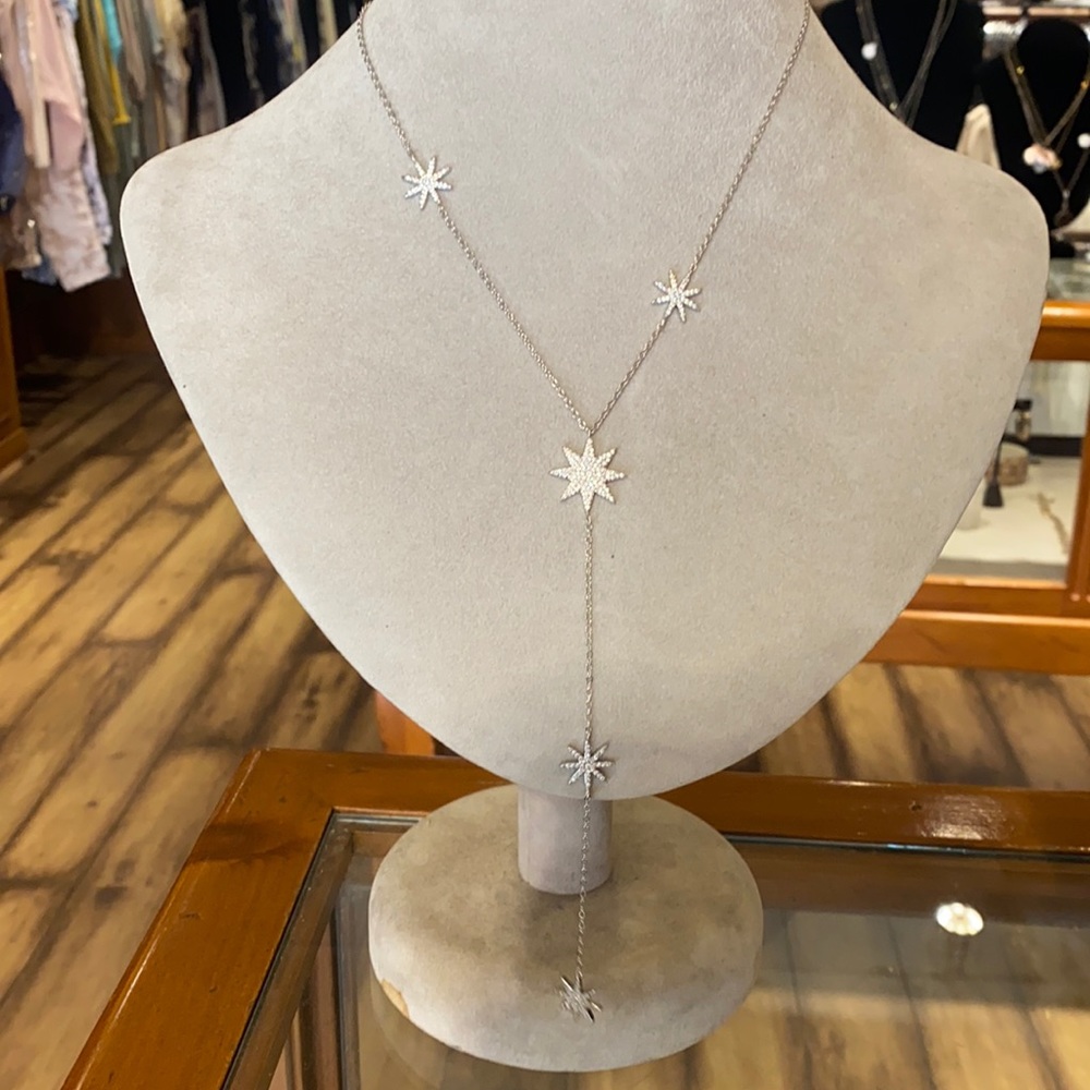 Silver Swarovski crystals necklace